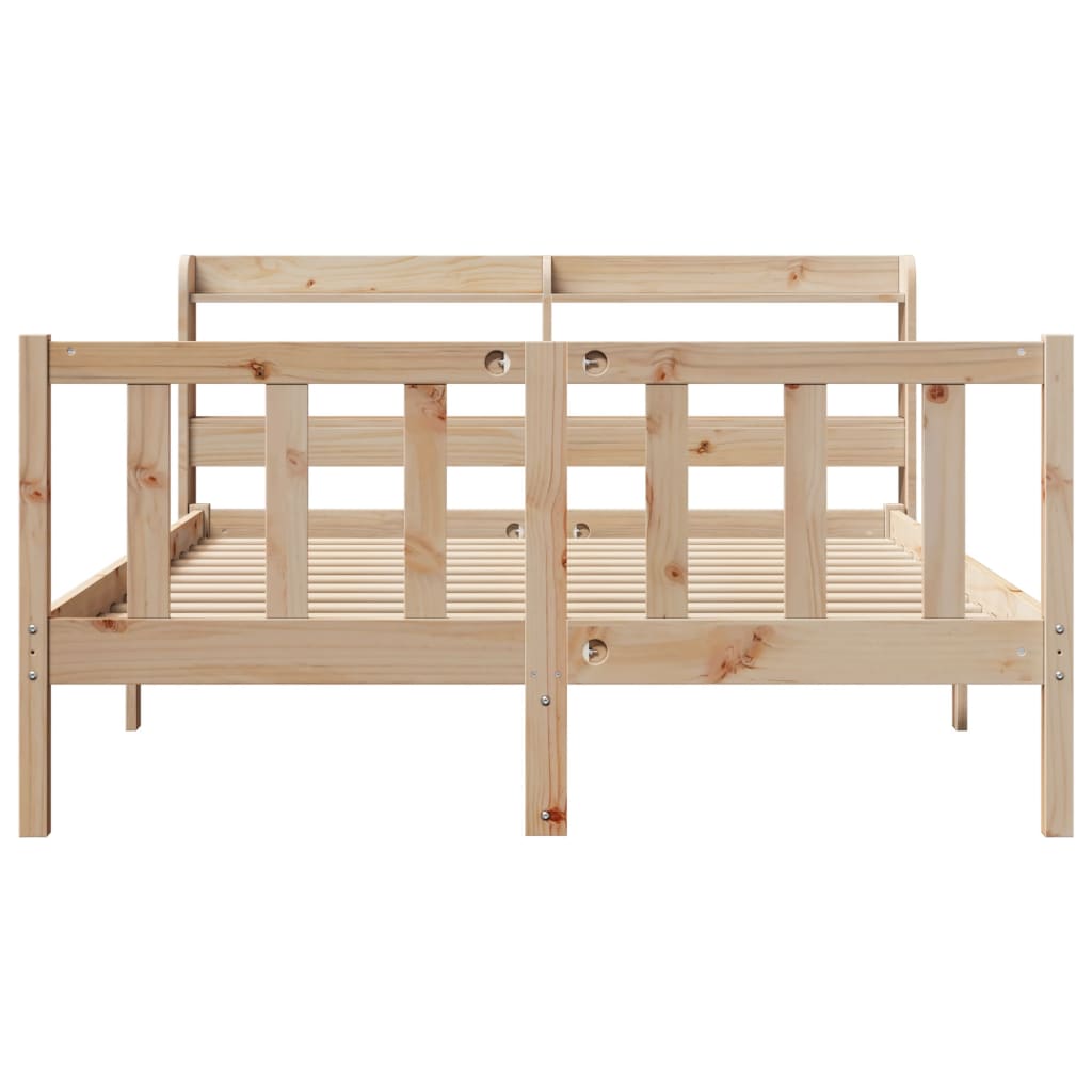 Bed Frame without Mattress 140x190 cm Solid Wood Pine